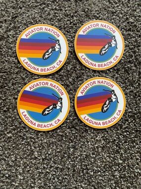 Aviator nation Laguna beach California stickers set of 4